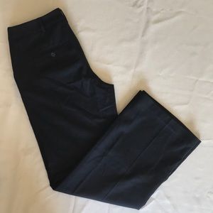 Black wide leg lined wool pants